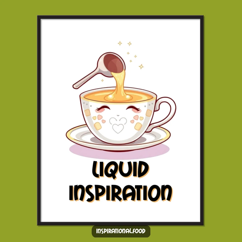 Funny Teacup Ideas Poster - Sparkling Wall Art for Inspiration