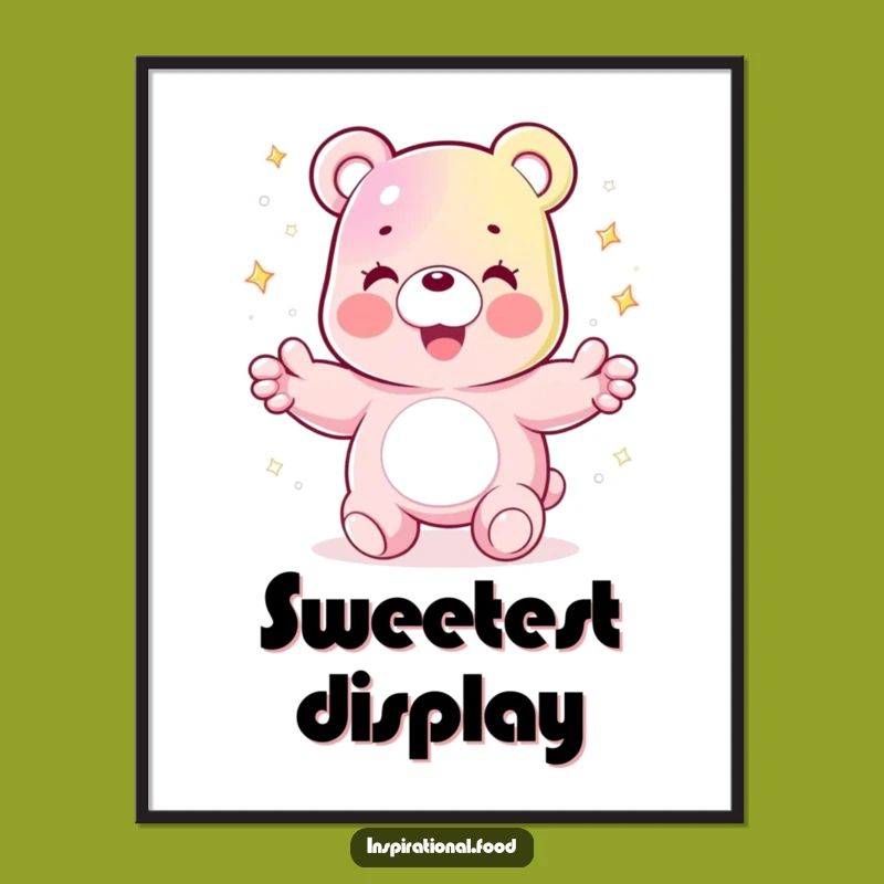 Funny Gummy Bear Juggling Poster: Sparkling, Humorous Wall Art