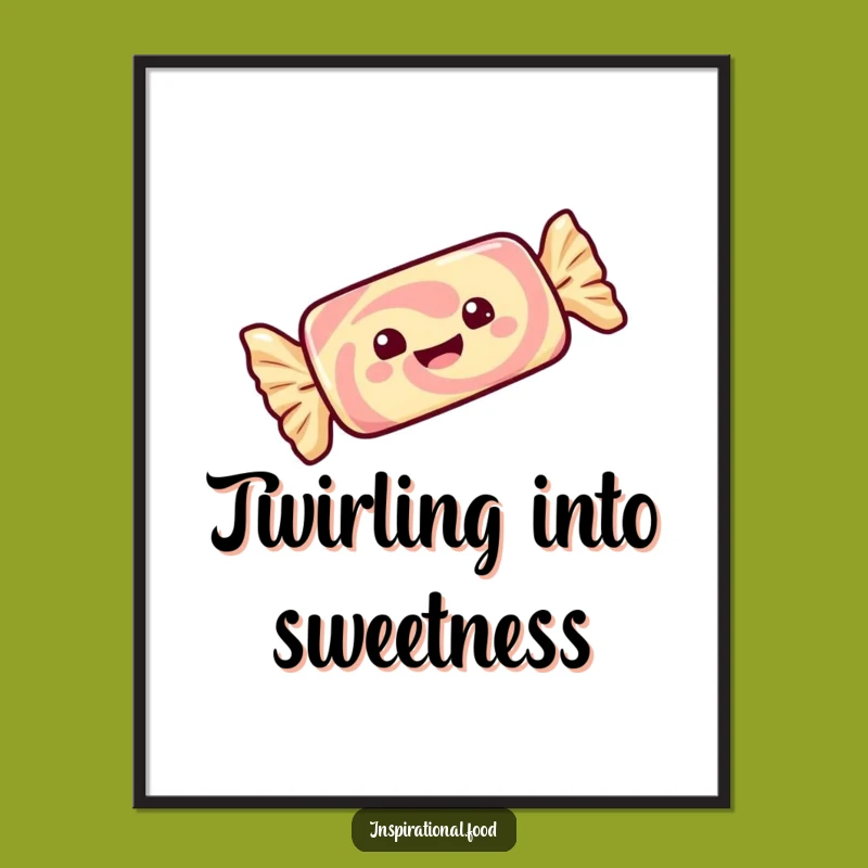 Funny Candy Bar Poster: Gleeful Wrapper Twirl Art, Sweet Funny Gift Decor