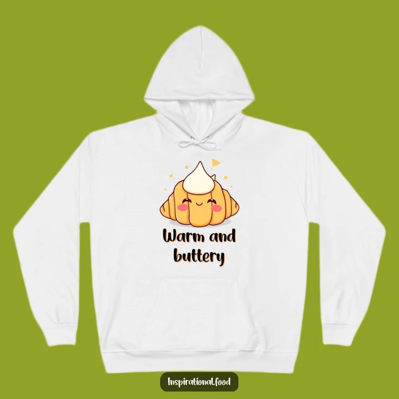 Funny Croissant Butter Mountain Hoodie - Cozy Up with Comedic Pastry Dreams