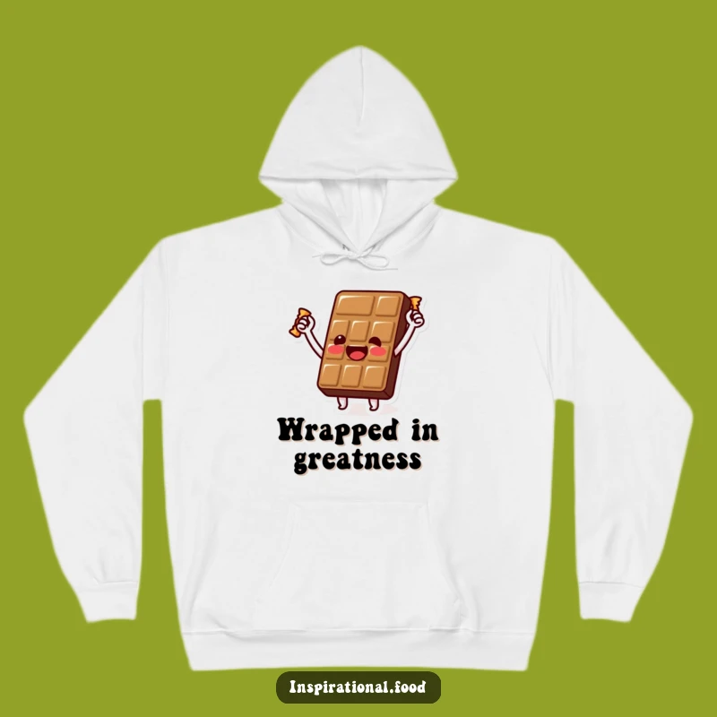 Funny Chocolate Champion Hoodie: Beaming Bar's Golden Wrapper Victory, Cozy and Funny Gift