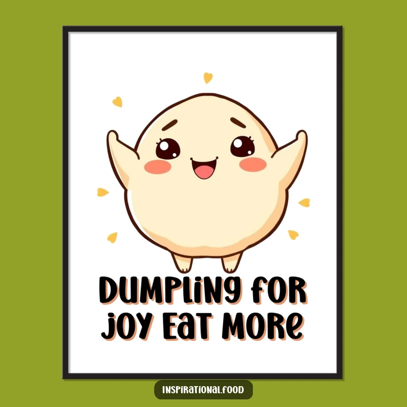 Artistic Free Printable Wall Art: Dumpling Foodie Character Art