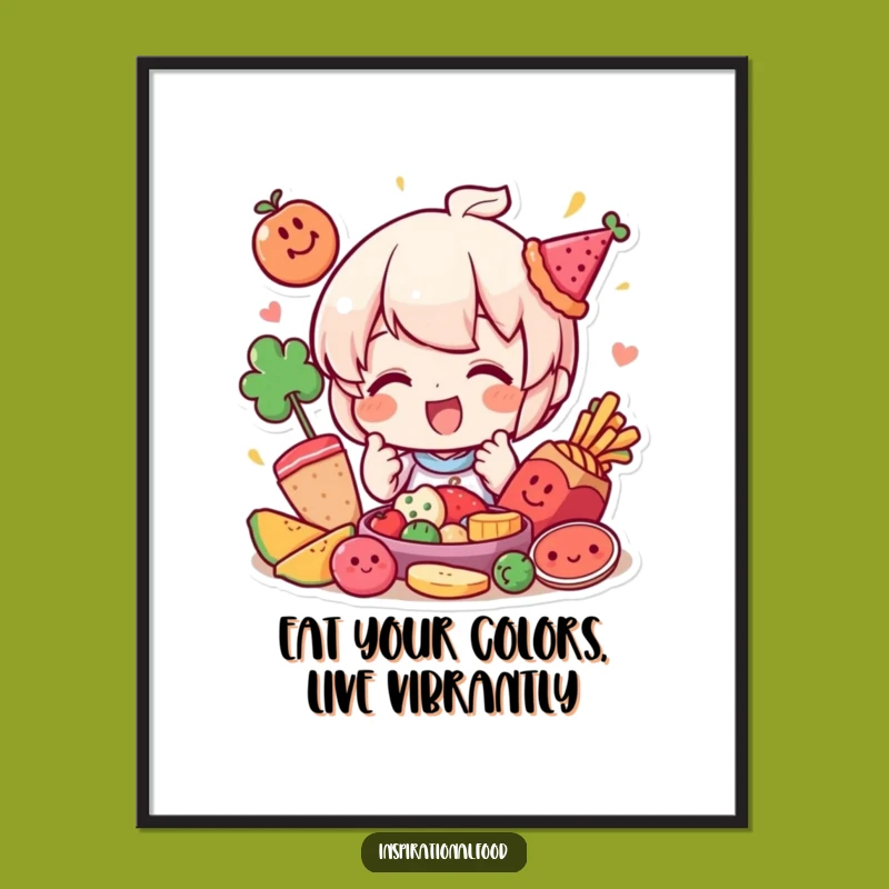 Funny Free Printable Wall Art: Character Arranging Food Elements, Whimsical Downloadable Decor