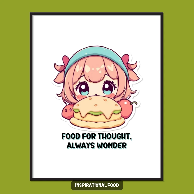 Funny Free Printable Wall Art: Wide-Eyed Food Fantasy Reaction, Whimsical Downloadable Decor