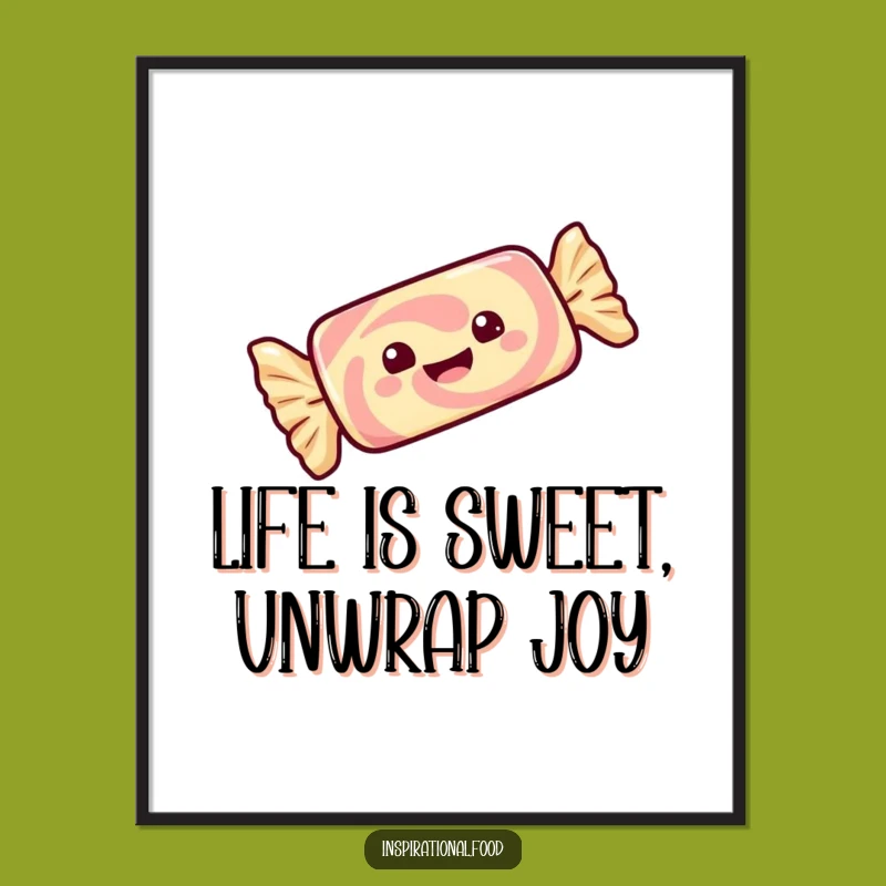 Free Printable Wall Art: Gleeful Candy Bar Twirl, Funny Downloadable Decor for Playful Spaces