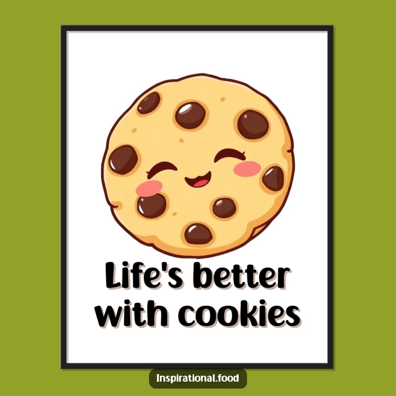 Free Printable Wall Art: Winking Cookie, Funny Downloadable Decor for Cozy Kitchens & Cafes