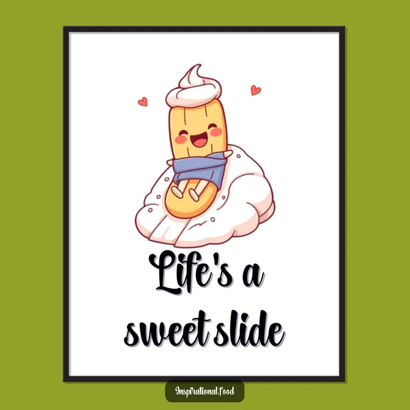 Funny Free Printable Wall Art: Baguette Meringue Slide Downloadable Decor