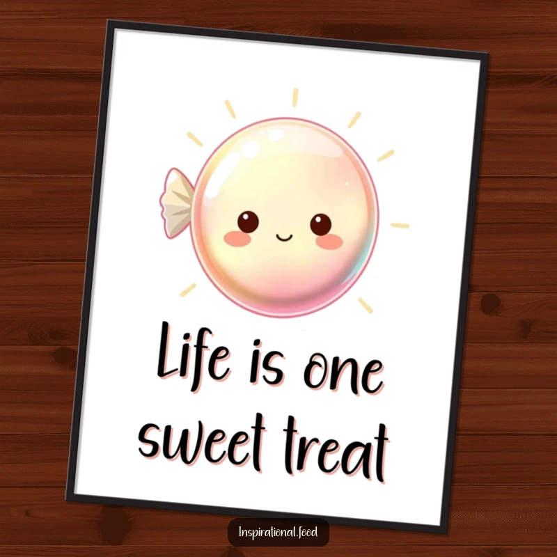 Funny Free Printable Wall Art: Beaming hard candy with a mesmerizing shimmer, adding a sweet and joyful touch to your decor.