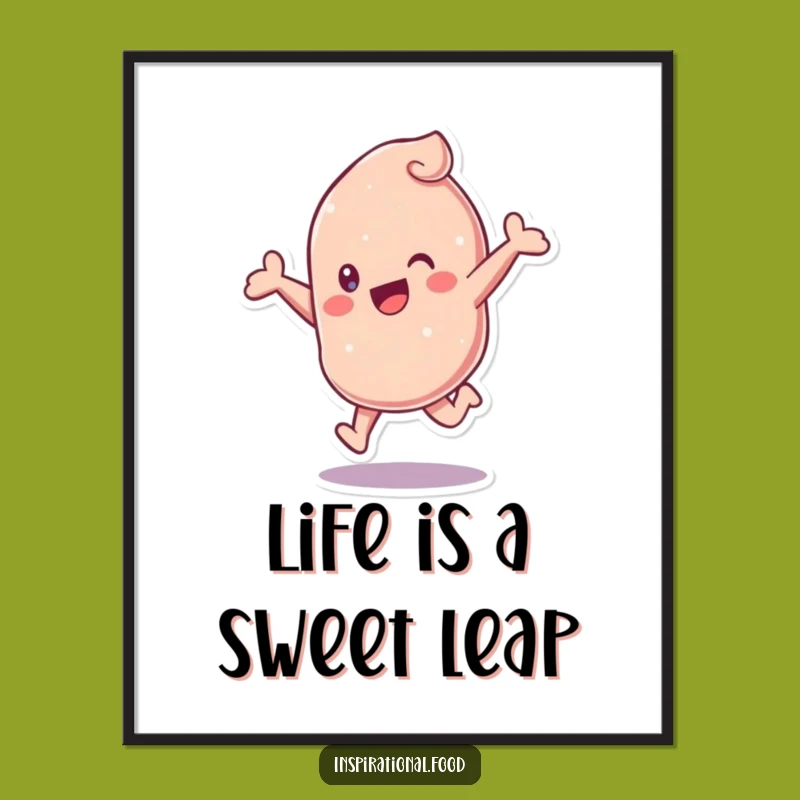 Funny Free Printable Wall Art: Vibrant Candy Character Doing a Sweet Leap