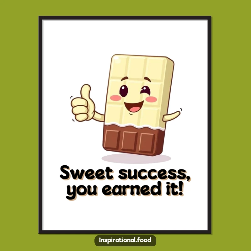 Funny Free Printable Wall Art: Victorious Chocolate Bar Thumbs Up Downloadable Decor