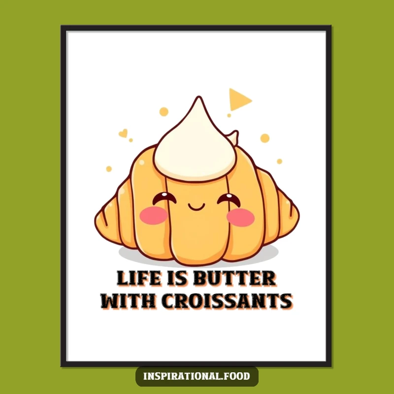 Free Printable Croissant Wall Art: Funny Foodie Dream Decor for Your Kitchen