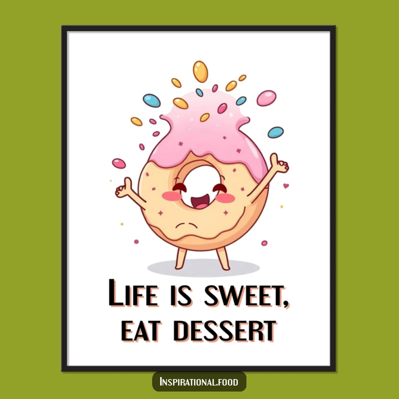 Free Printable Wall Art: Funny Donut Cascade, Sweet Downloadable Decor!