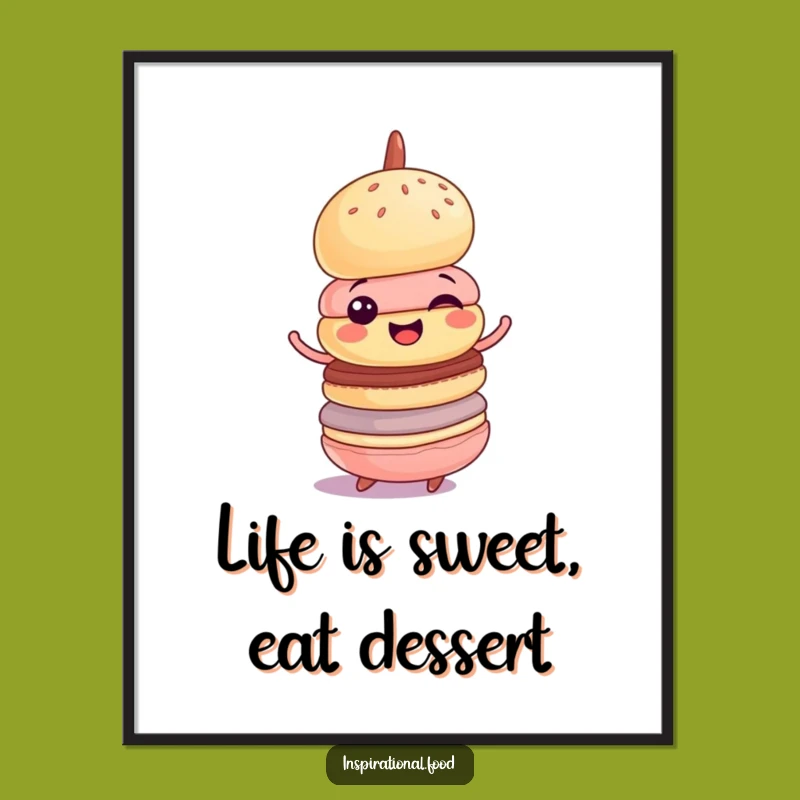 Free Printable Macaron Art: Wobbly Spin Downloadable Wall Art Gift