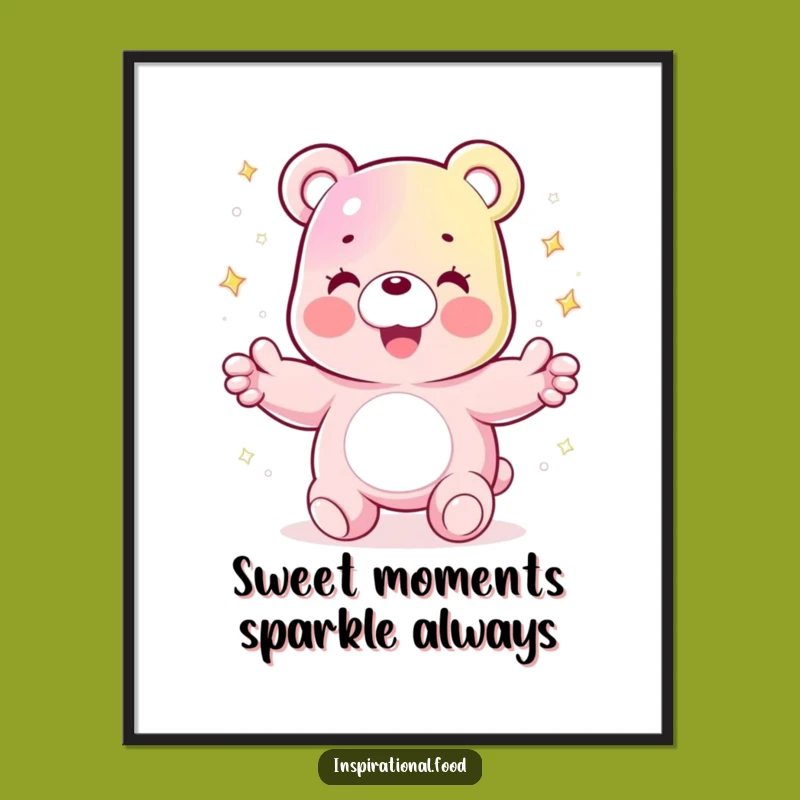 Funny Free Printable Gummy Bear Art: Juggling Crystals Downloadable Wall Decor!