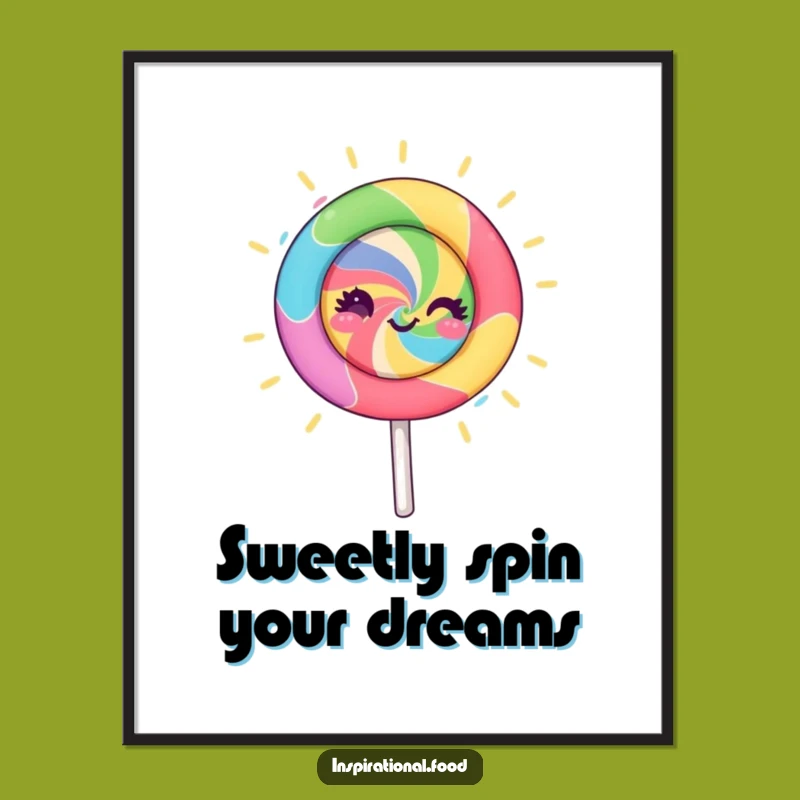 Funny Free Printable Wall Art: Spinning Lollipop's Creative Energy, Vibrant Decor