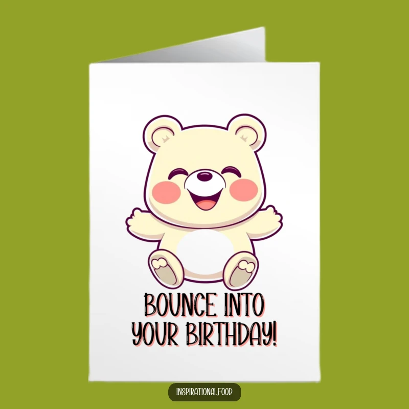 Free Printable Birthday Card: Bouncy Gummy Bear, Energetic Downloadable Gift