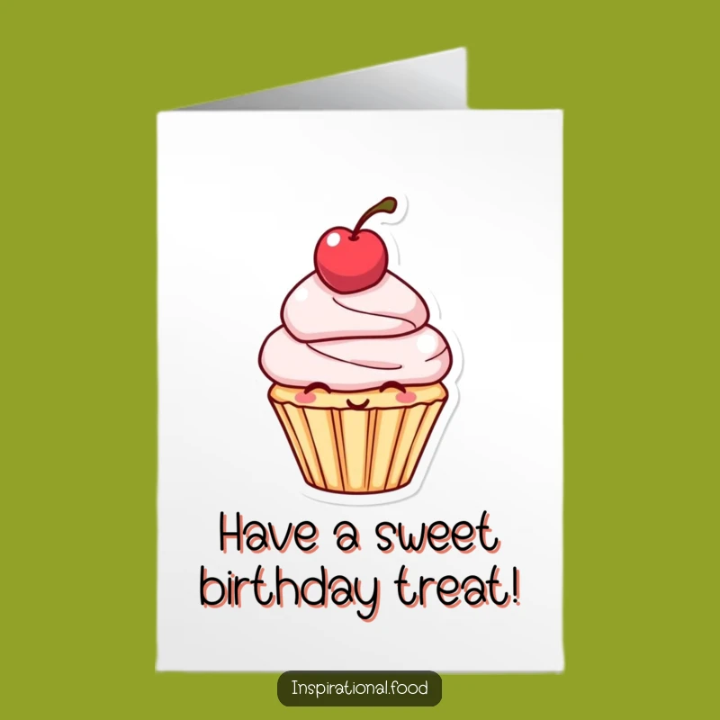 Free Printable Birthday Card: Cupcake Character Greeting, Downloadable Funny Birthday Gift