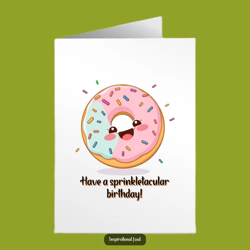Free Printable Birthday Card: Donut Sprinkle Party Funny Downloadable Gift
