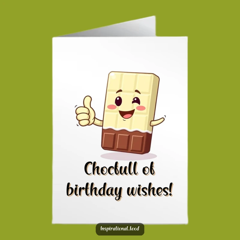 Free Printable Birthday Card: Funny Chocolate Bar Victory Thumbs Up Downloadable Gift
