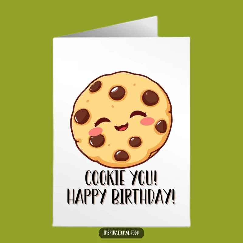 Free Printable Birthday Card: Winking Cookie, Funny Downloadable Gift for Cookie Lovers' Big Day