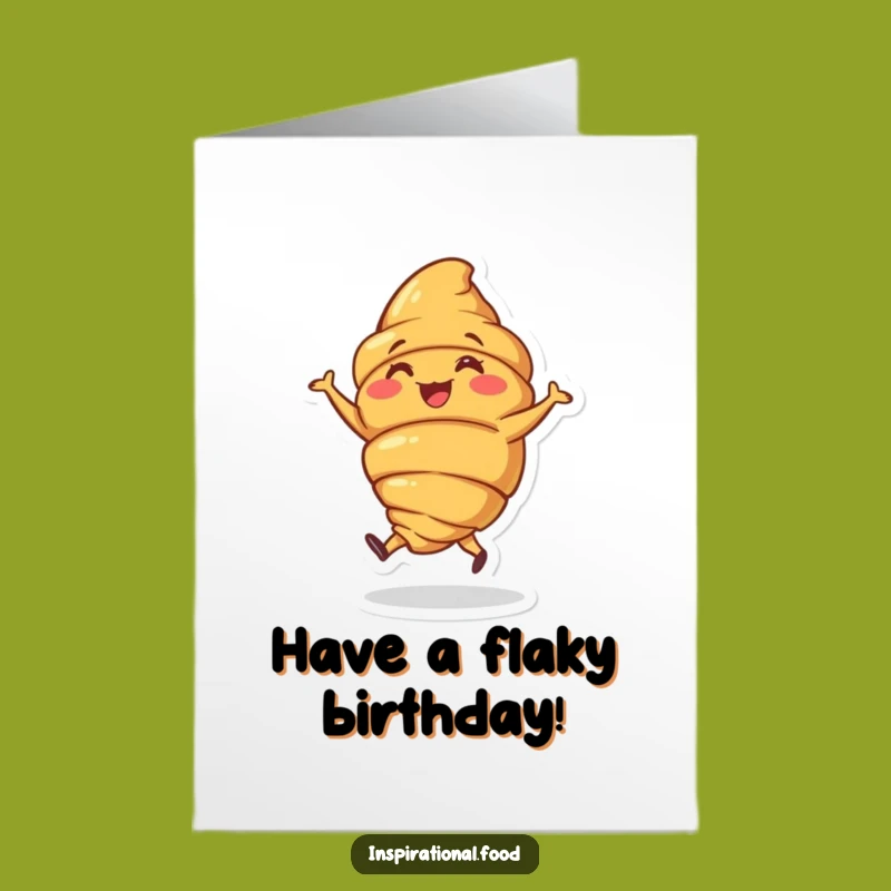 Free Printable Birthday Card: Dancing Croissant, Funny Digital Download Gift