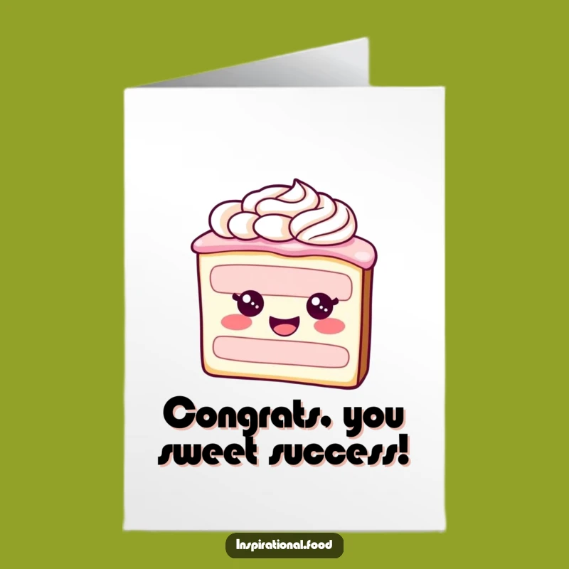Free Printable Congrats Card: Swirling Cake Frosting Celebration Downloadable