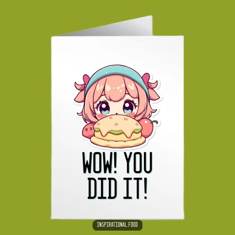 Free Printable Congrats Card: Wide-Eyed Reaction to Food Art, Funny Downloadable Gift