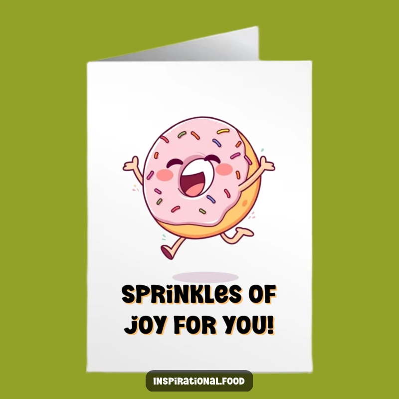 Free Printable Congratulations Card: Ecstatic Donut Leap, Funny Downloadable Gift for Any Occasion