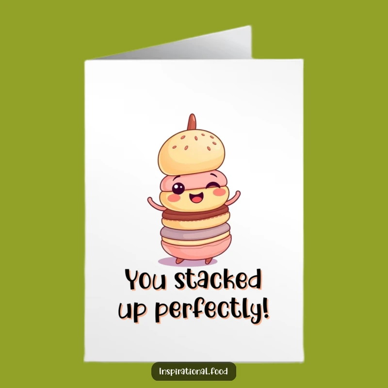 Free Printable Macaron Congratulations Card: Wobbly Spin Downloadable Gift