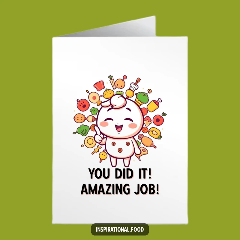 Free Printable Congrats Card: Winking Foodie Character, Awesome Downloadable Gift