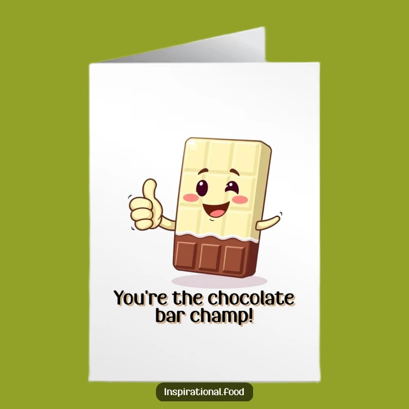 Free Printable Congratulations Card: Hilarious Chocolate Bar Victory Thumbs Up Downloadable