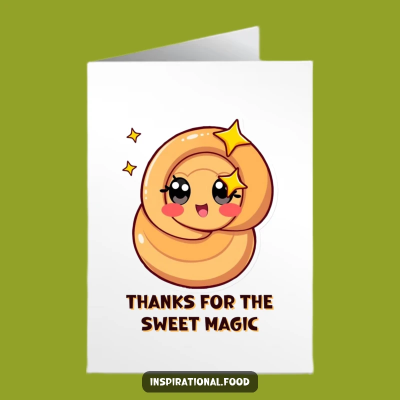 Free Printable Thank You Card: Caramel Swirl Spin - Funny Downloadable DIY Gift