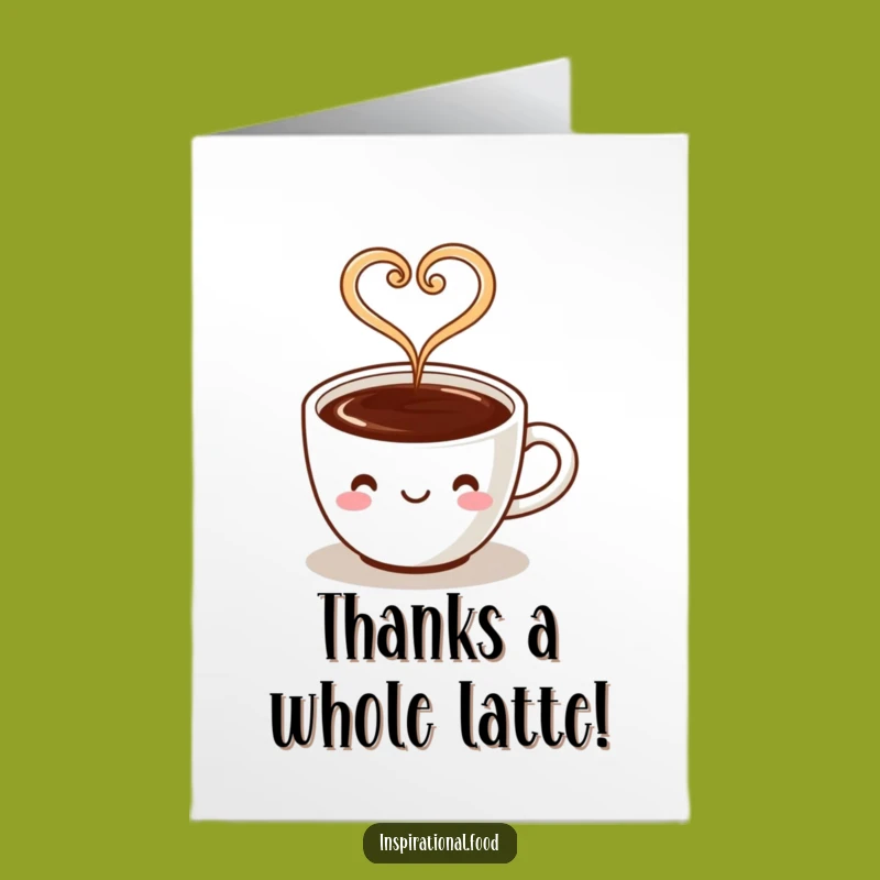 Free Printable Thank You Card: Coffee Heart Steam DIY Download