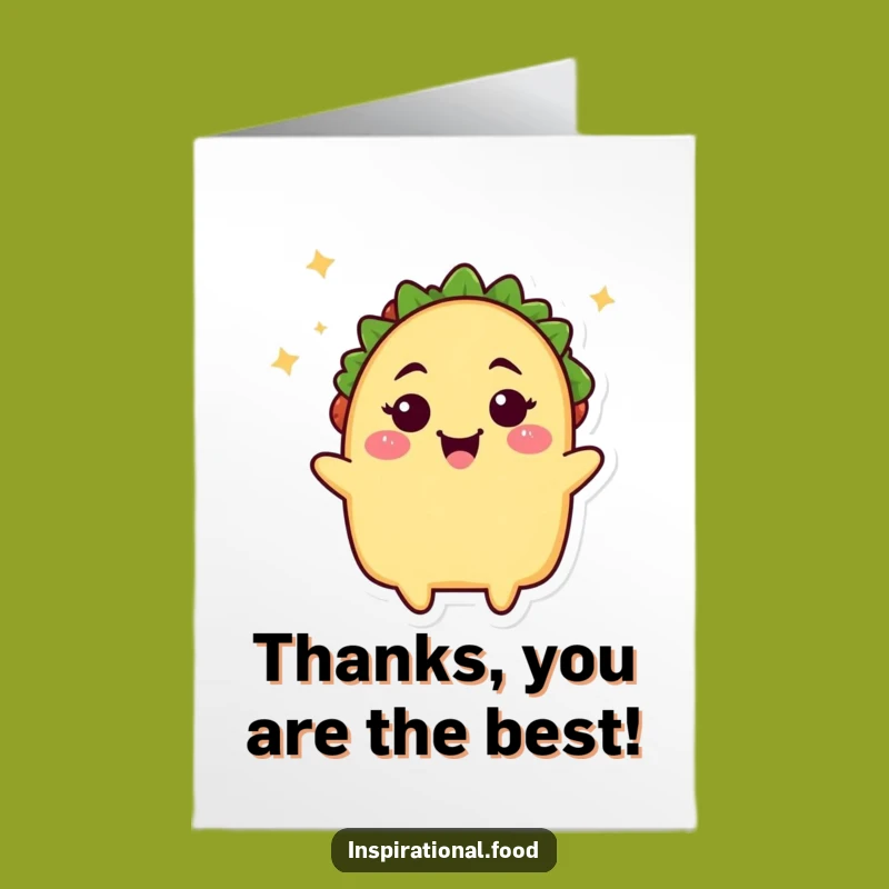 Free Printable Thank You Card: Funny Taco Winking, Delicious Downloadable Gift!