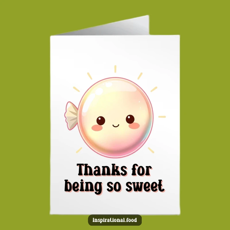 Free Printable Thank You Card: Gleaming Hard Candy Saying Thanks Sweetly