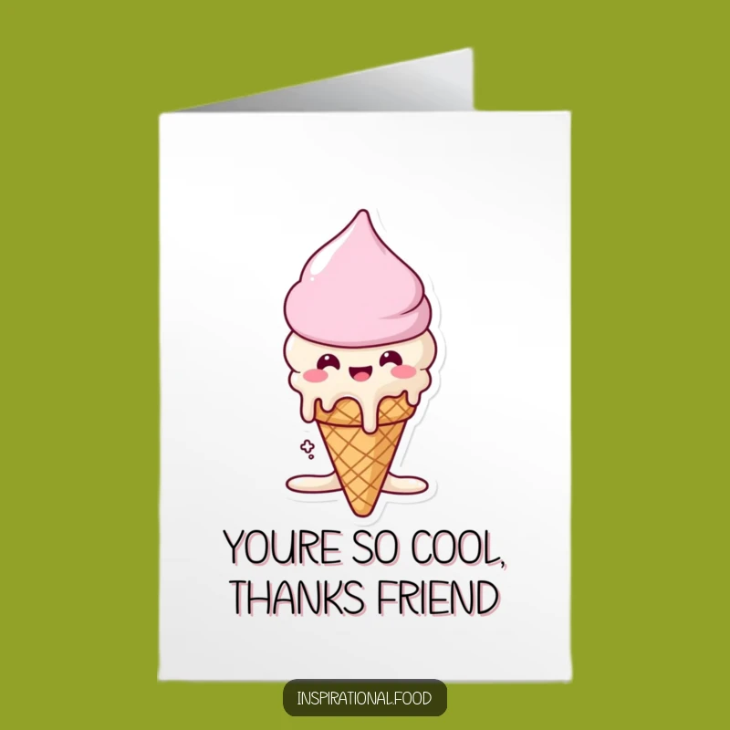 Free Printable Thank You Card: Melting Ice Cream - Funny Sweet Downloadable Gift