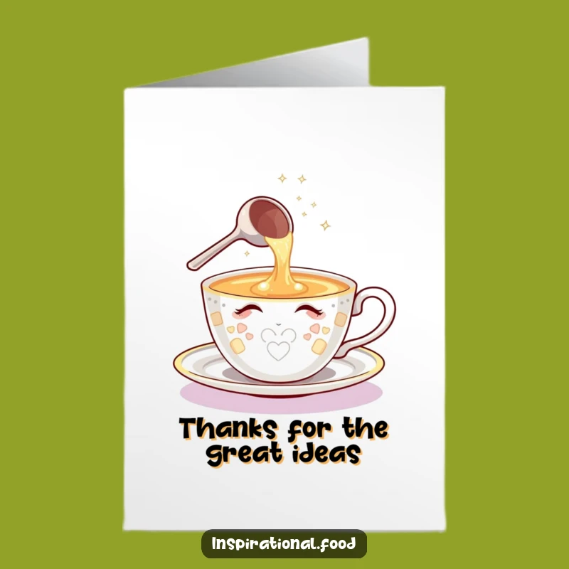 Free Printable Thank You Card: Teacup of Ideas - Funny Downloadable Gift