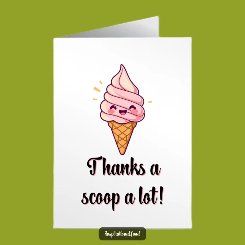 Free Printable Thank You Card: Jubilant Ice Cream Cone, Funny Downloadable Gift for Sweet Thanks
