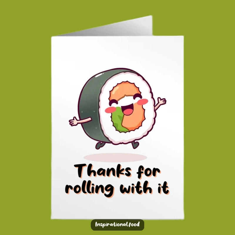 Free Printable Thank You Card Sushi Skip Funny Gratitude Download