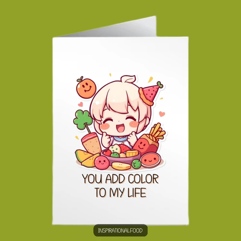 Free Printable Thank You Card: Character Arranging Food, Funny Downloadable Appreciation Gift