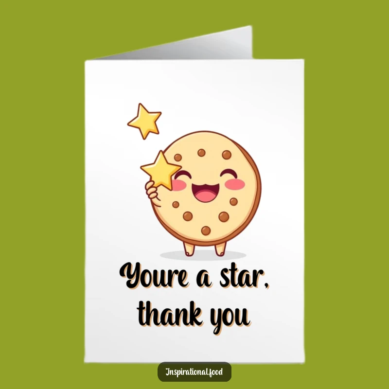 Free Printable Thank You Card: Cookie Inspiration Star - Funny Joyful Downloadable Gift