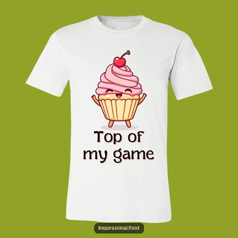 Funny Happy Cupcake T-Shirt: Bouncing Dessert Fun - A Sweet Apparel Choice