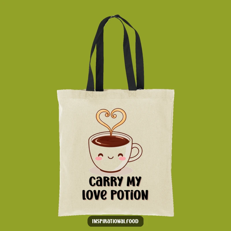 Funny Coffee Heart Steam Tote Bag: Carry Your Essentials with Love and Style
