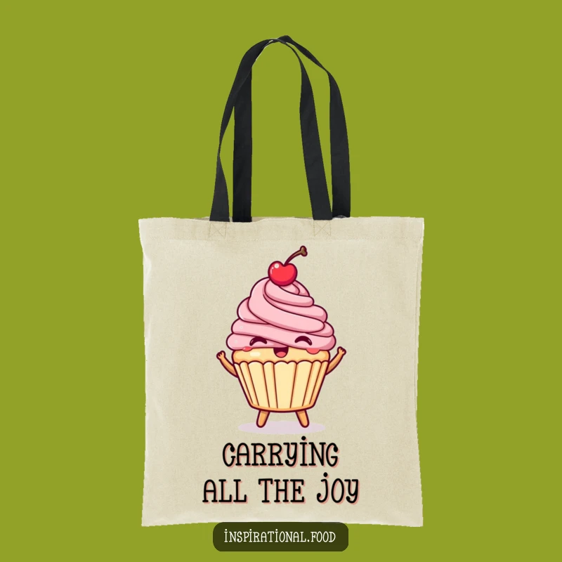 Funny Happy Cupcake Tote Bag: Carry Your Sweetness and Joy Everywhere