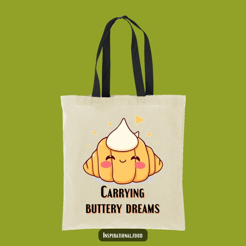 Funny Croissant Butter Dream Tote Bag - Carry Your Laughs & Lunches