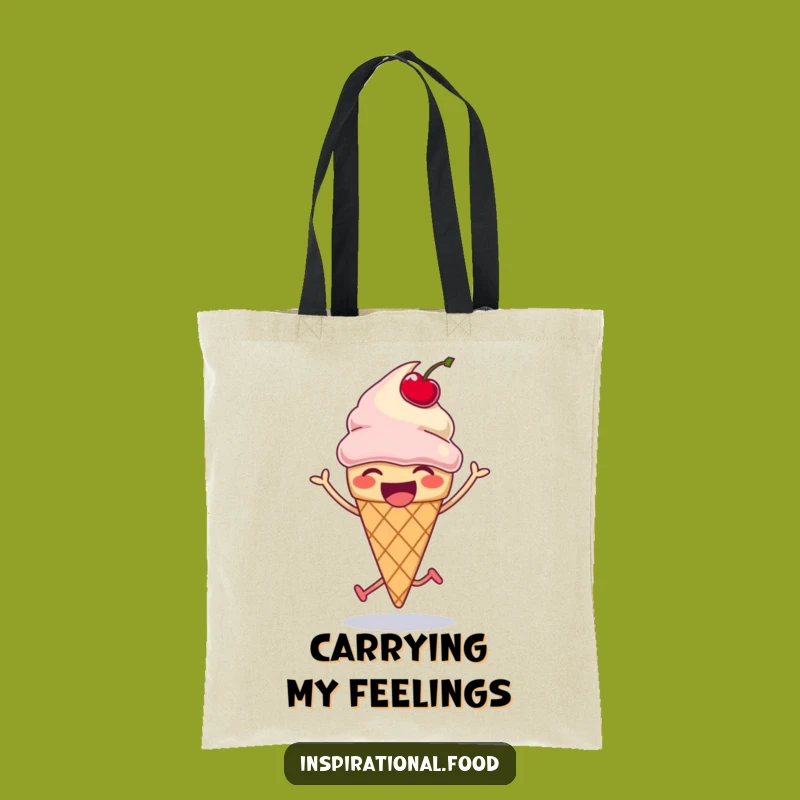 Funny Ice Cream Cone Tote Bag - Silly Hop Design for Grocery Fun