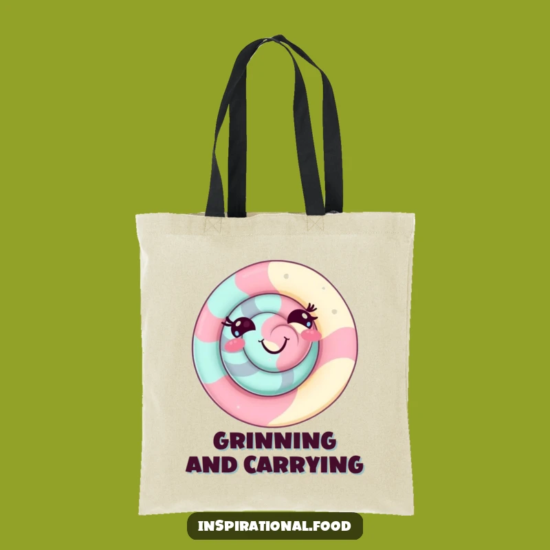 Funny Candy Swirl Tote Bag - Playful Grin for Sweet Adventures