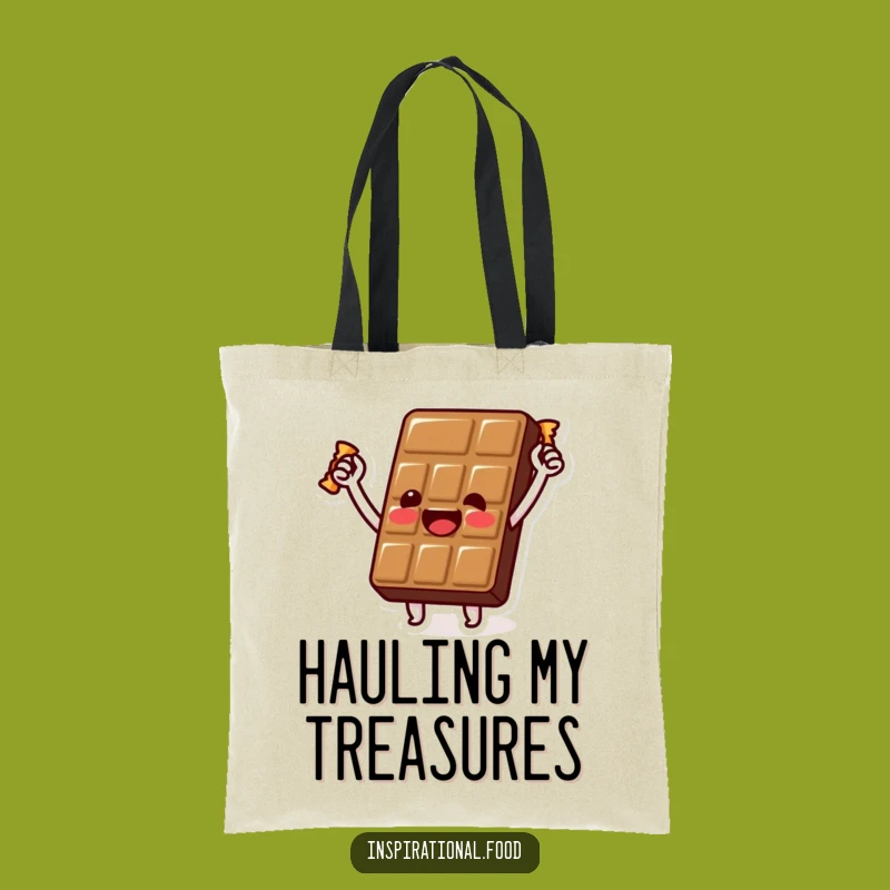 Funny Chocolate Gold Tote: Beaming Bar's Wrapper Triumph, Practical and Hilarious Funny Gift Bag