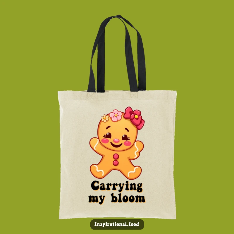 Funny Gingerbread Man Tote Bag: Carry Your Goods with Bloom and a Grinning Heart